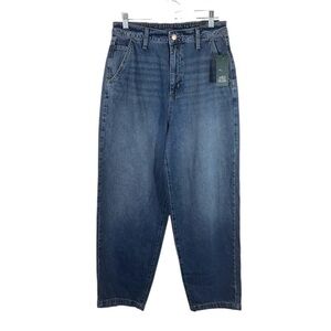 Wild Fable 2 High Rise Baggy Jeans Adjustible Belt On Back (29”x 29.25”) NEW